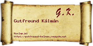 Gutfreund Kálmán névjegykártya
